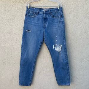 Levi's Wedgie Distressed Ankle Jeans 31 Button Fly